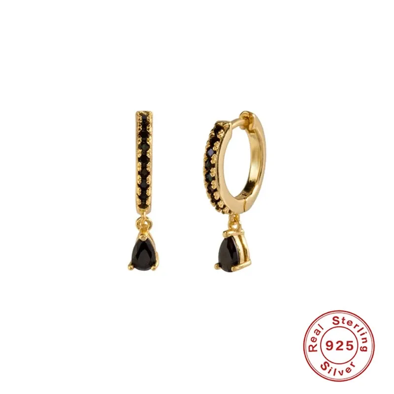 Diamond-Stud Turquoise Hoops Earrings