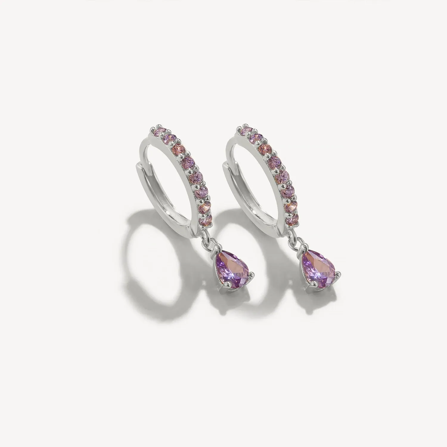 Diamond-Stud Turquoise Hoops Earrings