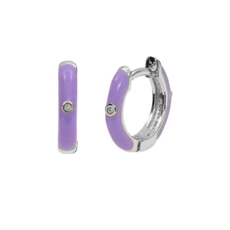 Diamond-Stud Turquoise Hoops Earrings