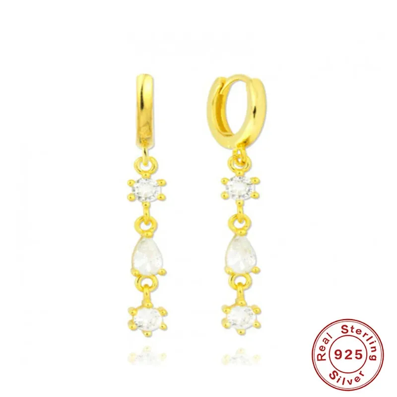 Diamond-Stud Turquoise Hoops Earrings
