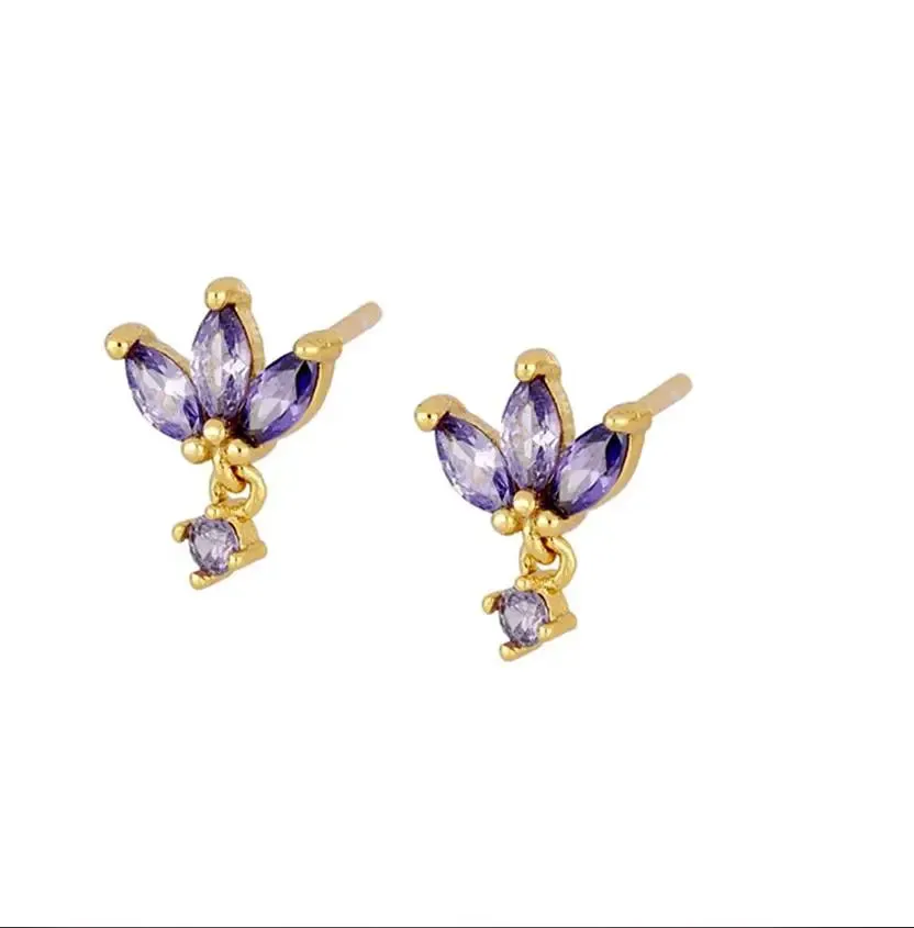 Diamond-Stud Turquoise Hoops Earrings
