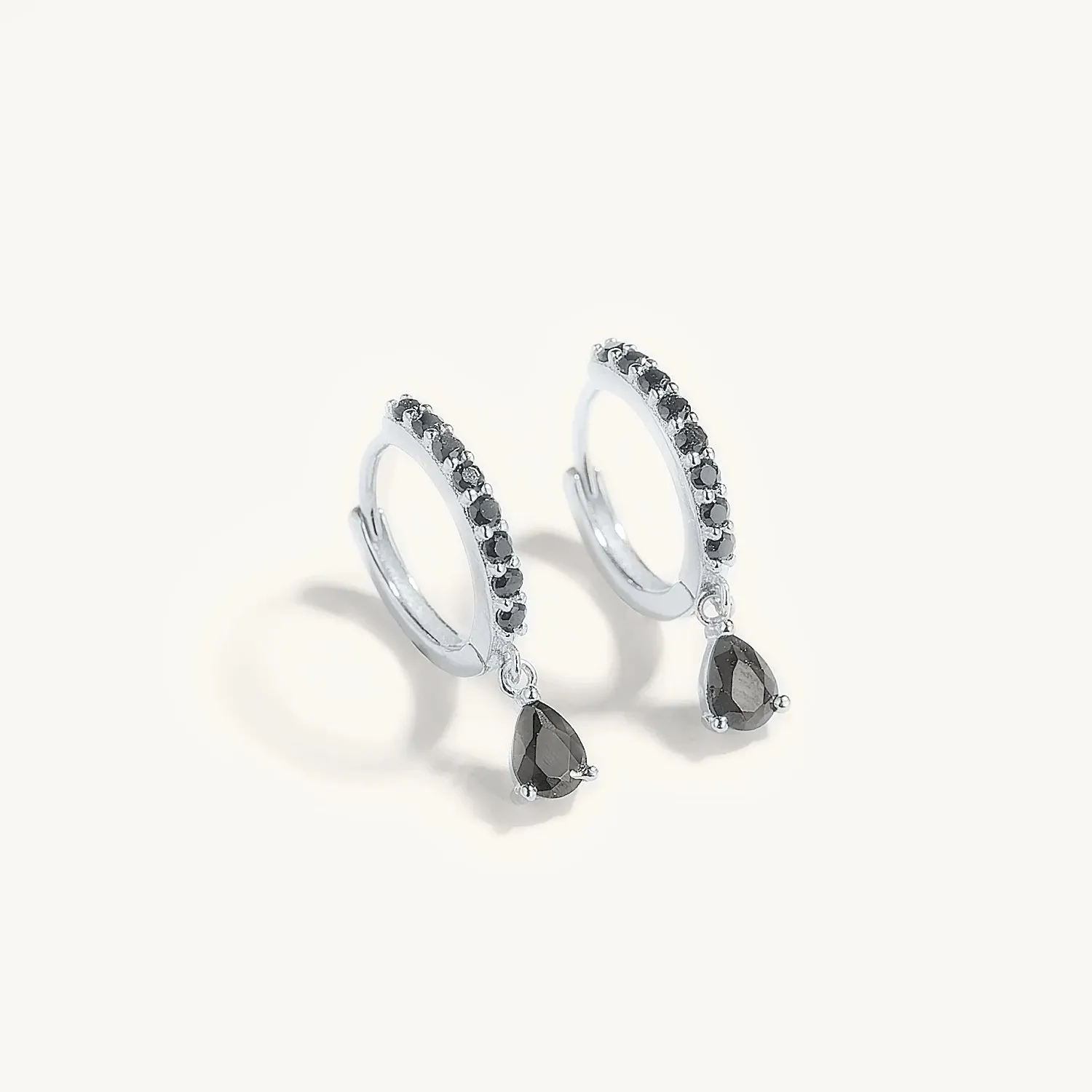 Diamond-Stud Turquoise Hoops Earrings
