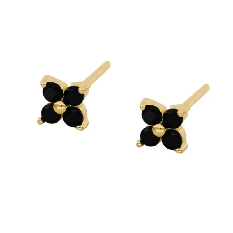 Diamond-Stud Turquoise Hoops Earrings