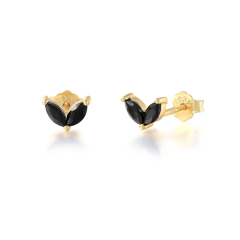 Diamond-Stud Turquoise Hoops Earrings