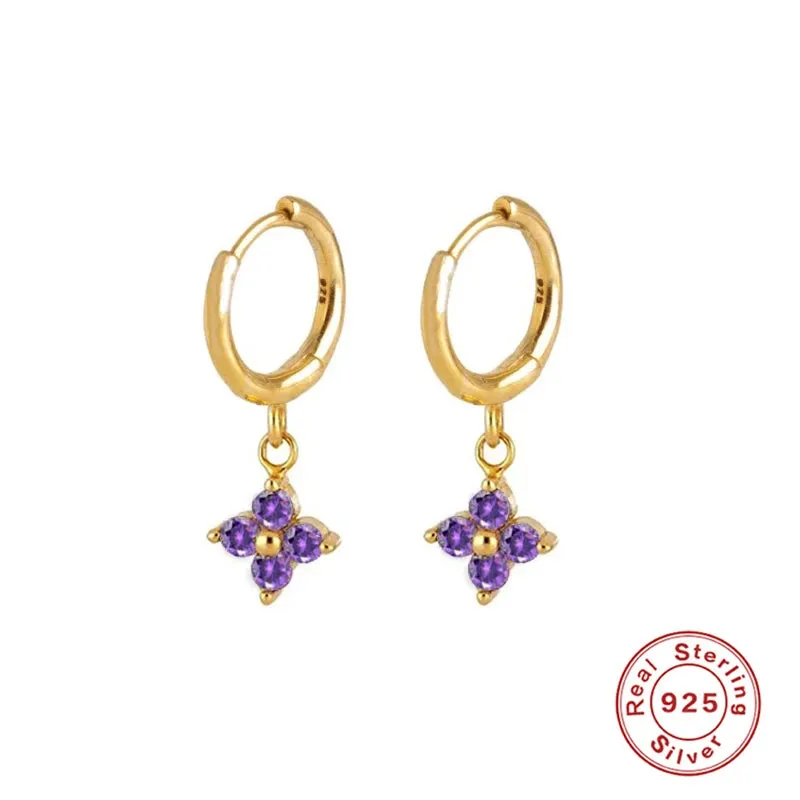 Diamond-Stud Turquoise Hoops Earrings