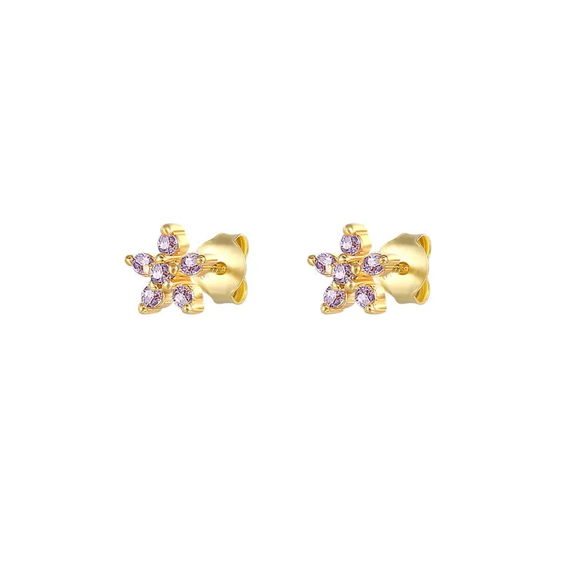 Diamond-Stud Turquoise Hoops Earrings