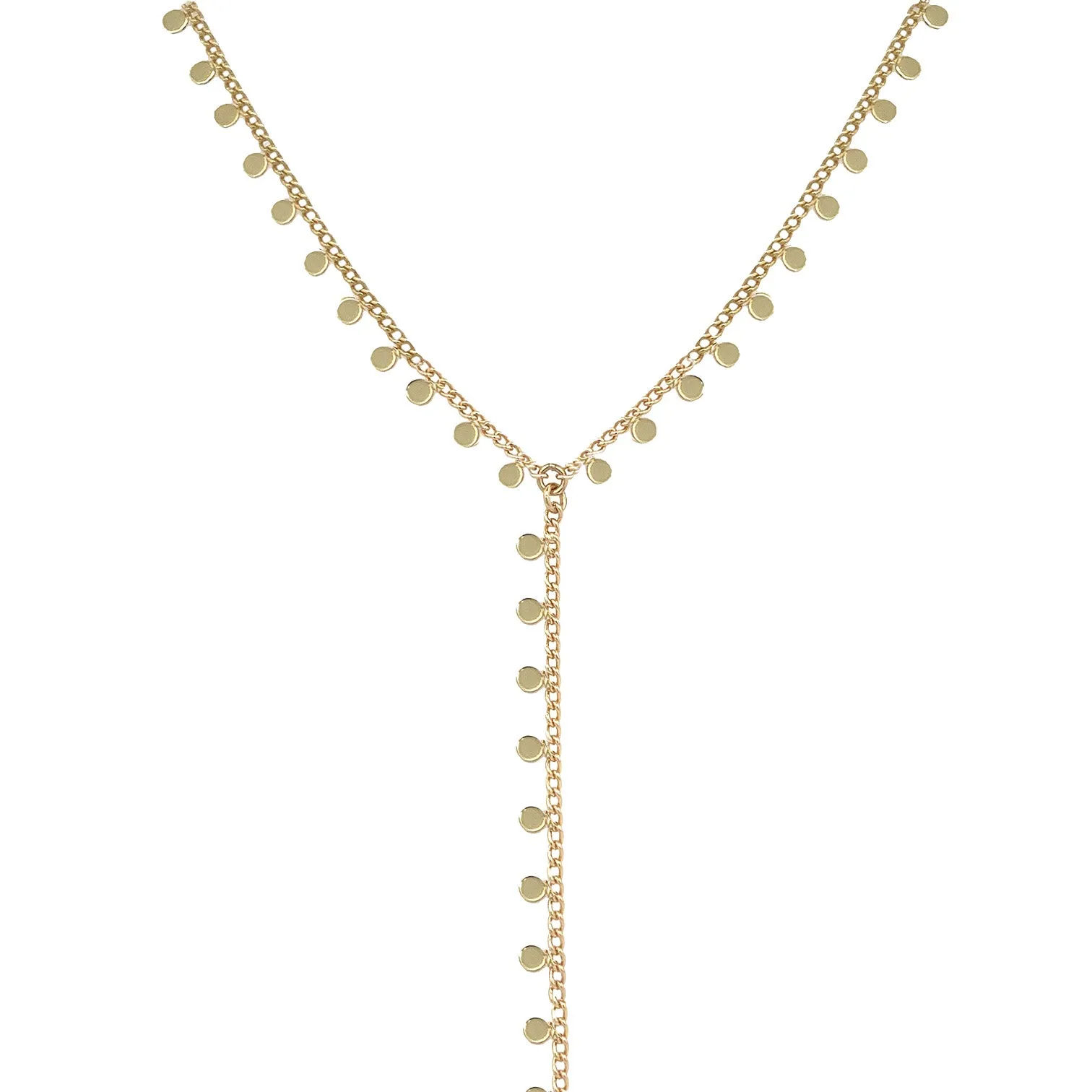 Disc Drop Y Necklace