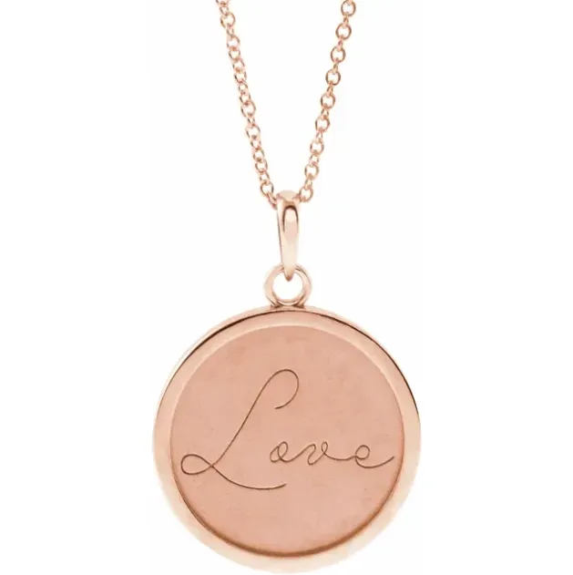 Disc Necklace (Love, Live, Hope)