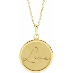 Disc Necklace (Love, Live, Hope)