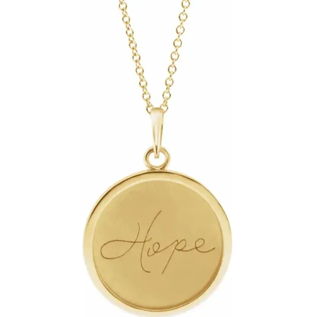 Disc Necklace (Love, Live, Hope)