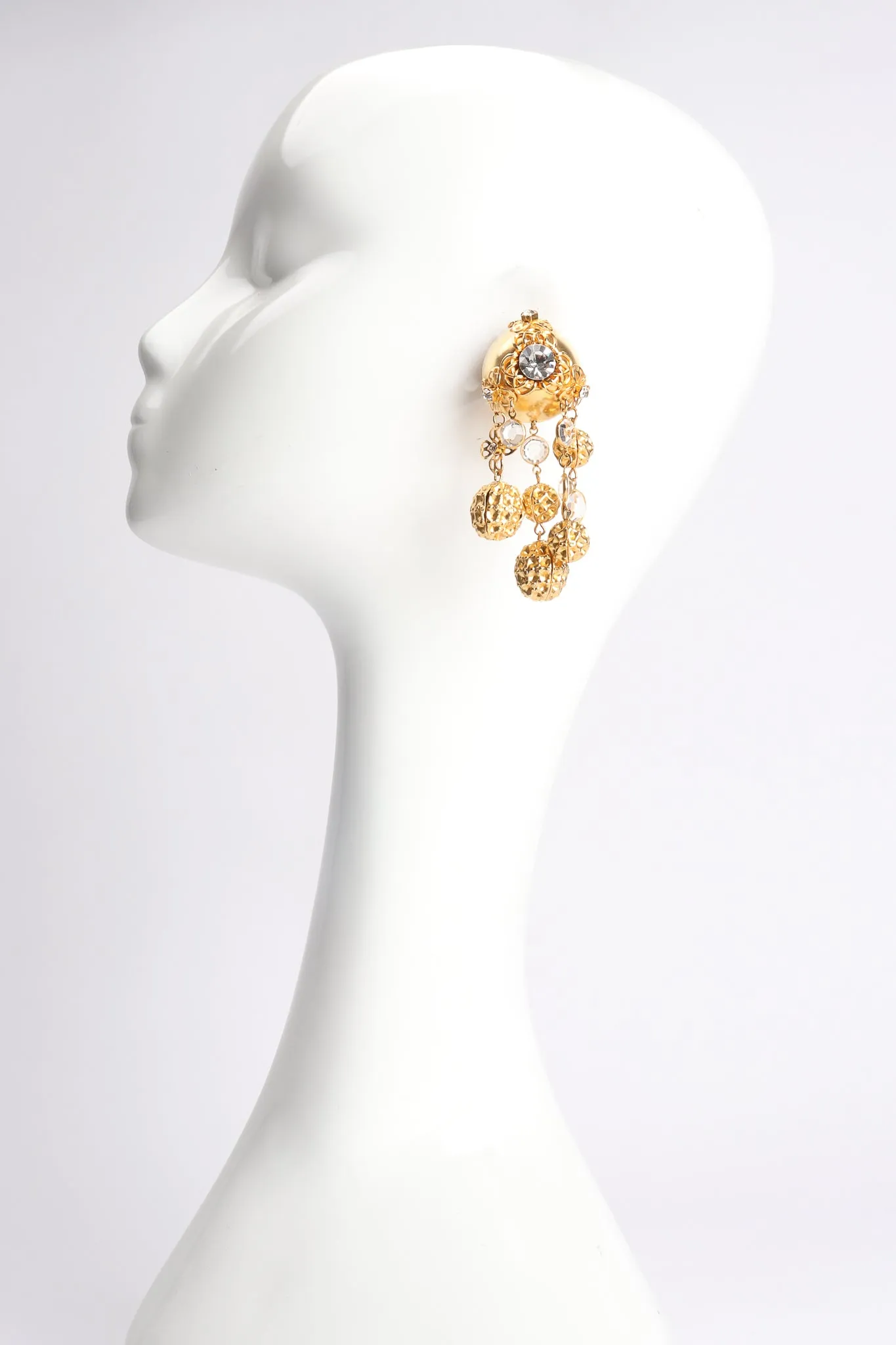 Dome Waffle Drop Earrings