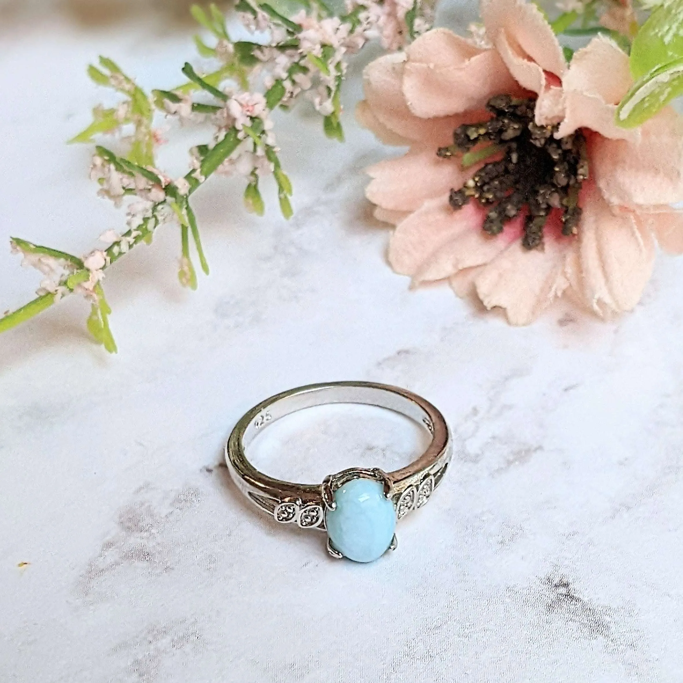 Dominican Larimar Ring - Size 7