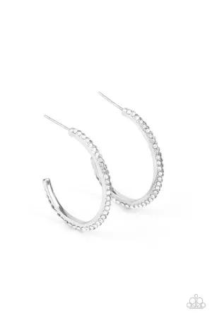Don't Think Twice White Paparazzi Earrings