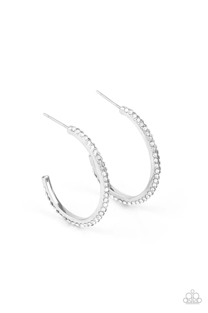 Don't Think Twice White Paparazzi Earrings