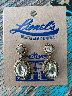 Double Crystal on Brass Earring