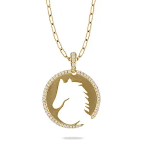 Doves Horse Cut Out Pendant
