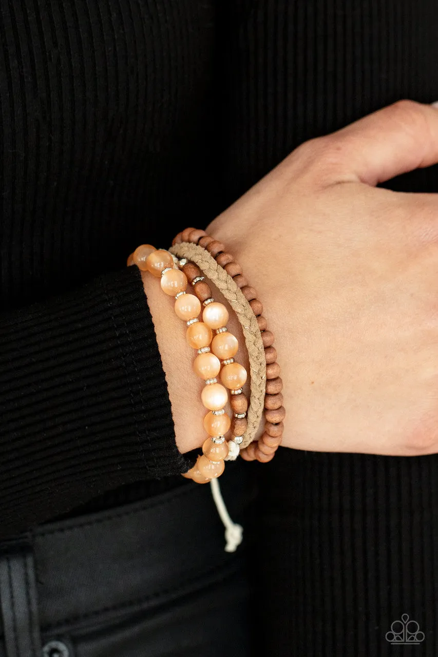 Down HOMESPUN Orange Paparazzi Bracelet