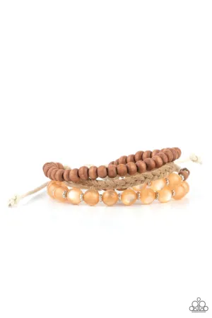 Down HOMESPUN Orange Paparazzi Bracelet