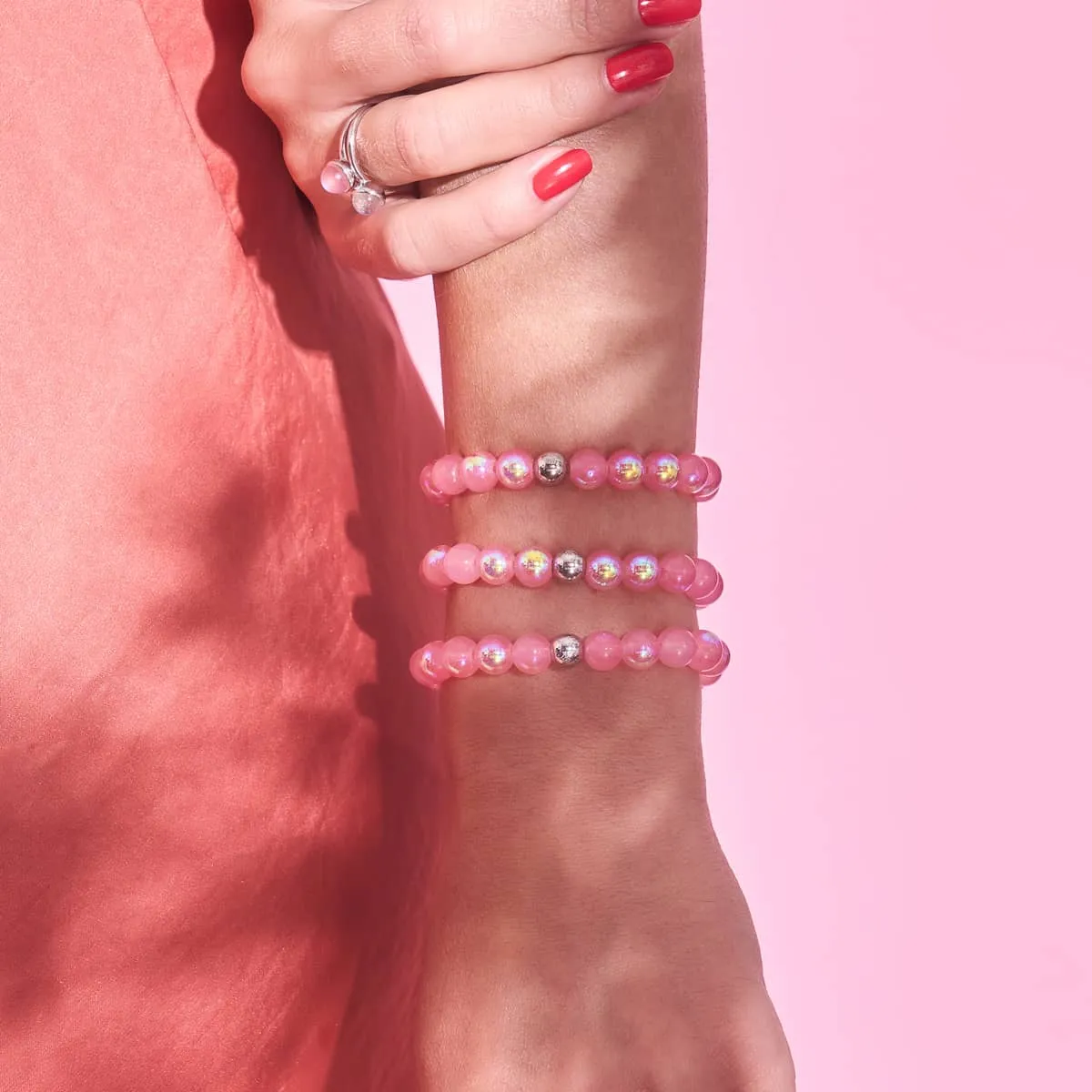 Dragon Fruit | .925 Sterling Silver | Bubble Glass Bracelet