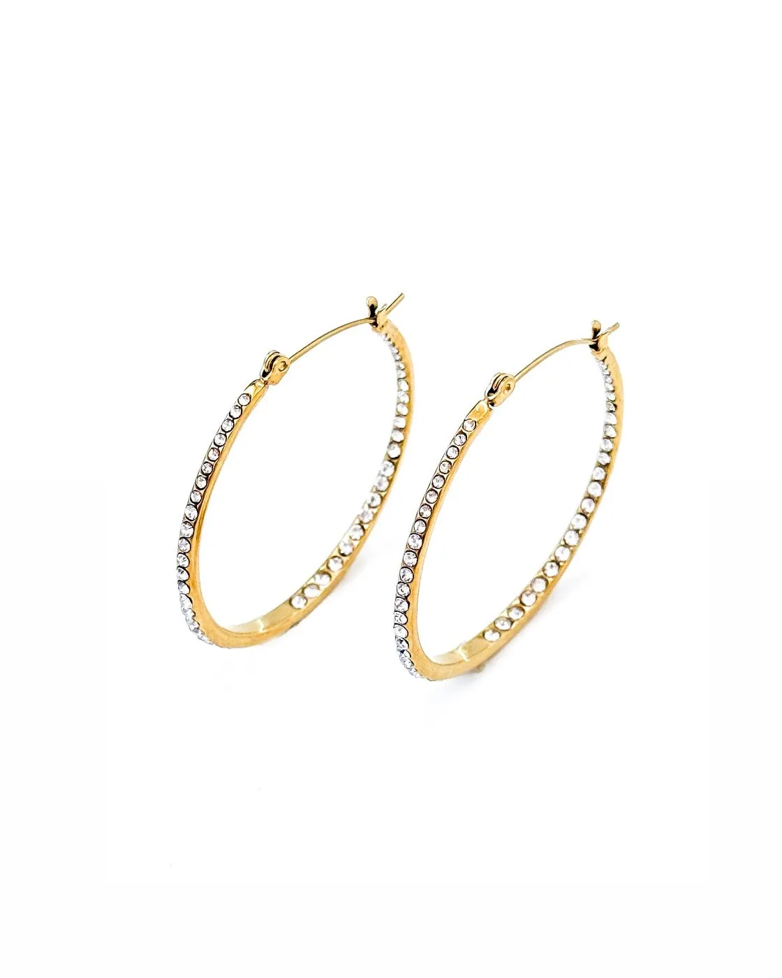 Echo Crystal Hoop Earrings || Choose Size