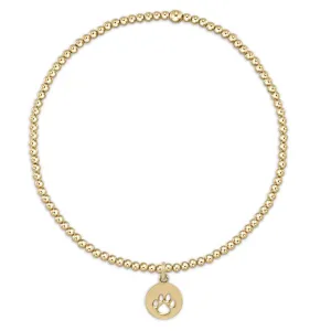 egirl Classic Gold 2mm Bead Bracelet Paw Charm