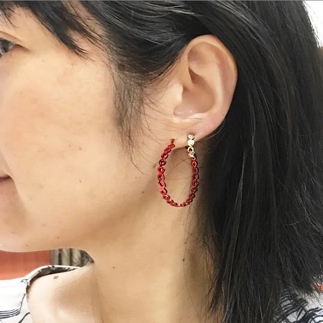 Electric 80s Pebble Hoop Earrings
