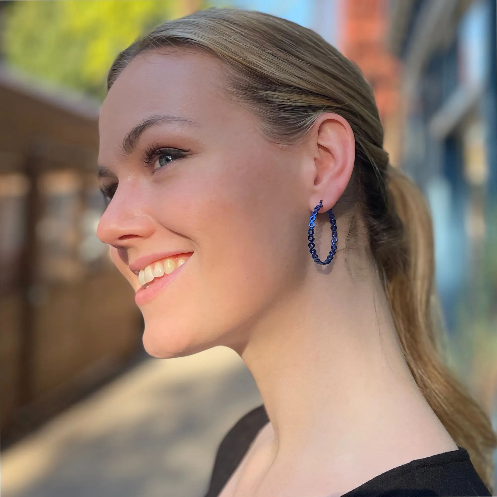 Electric 80s Pebble Hoop Earrings