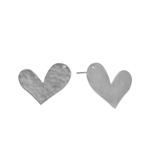 Ella Sweet sterling silver heart stud earrings