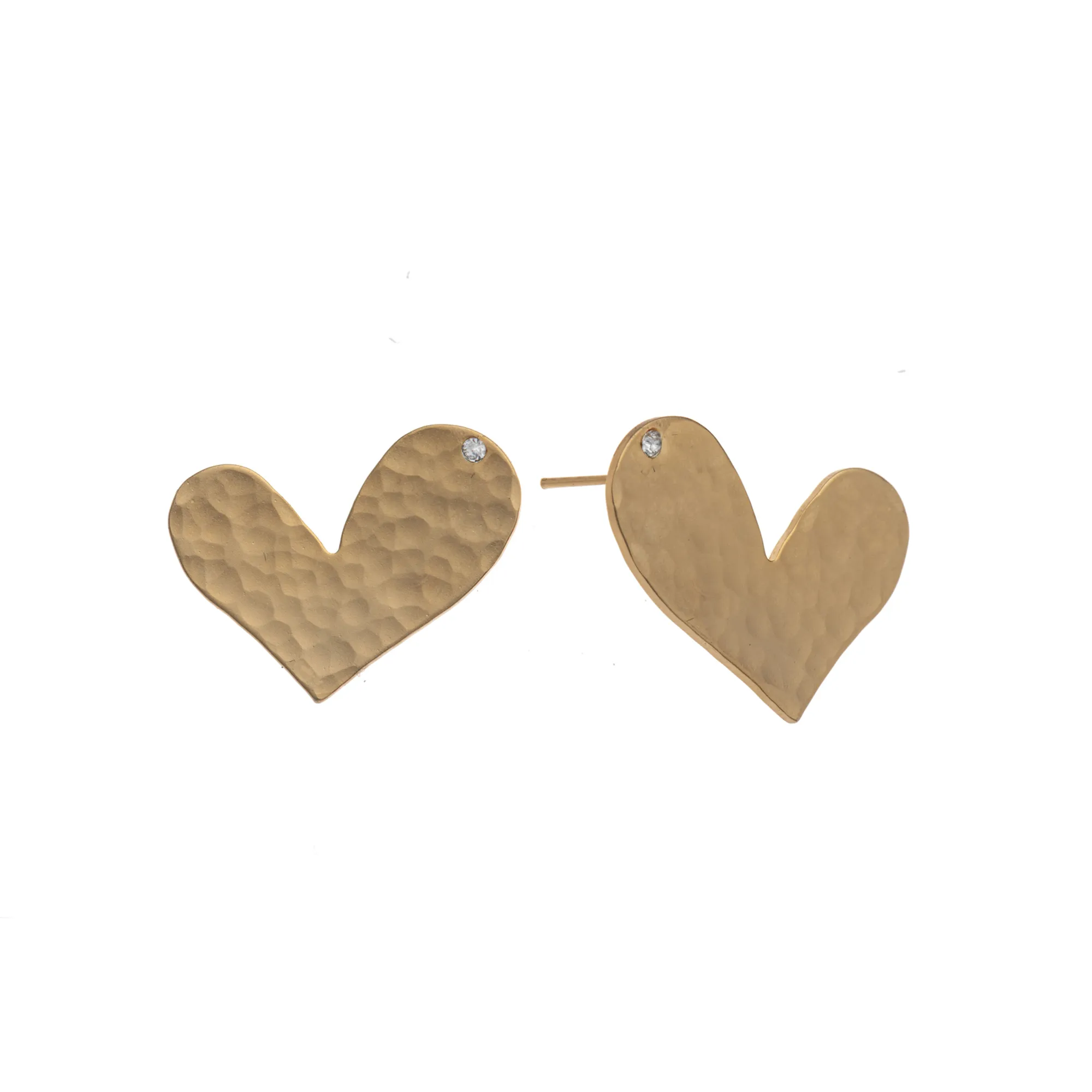 Ella Sweet sterling silver heart stud earrings