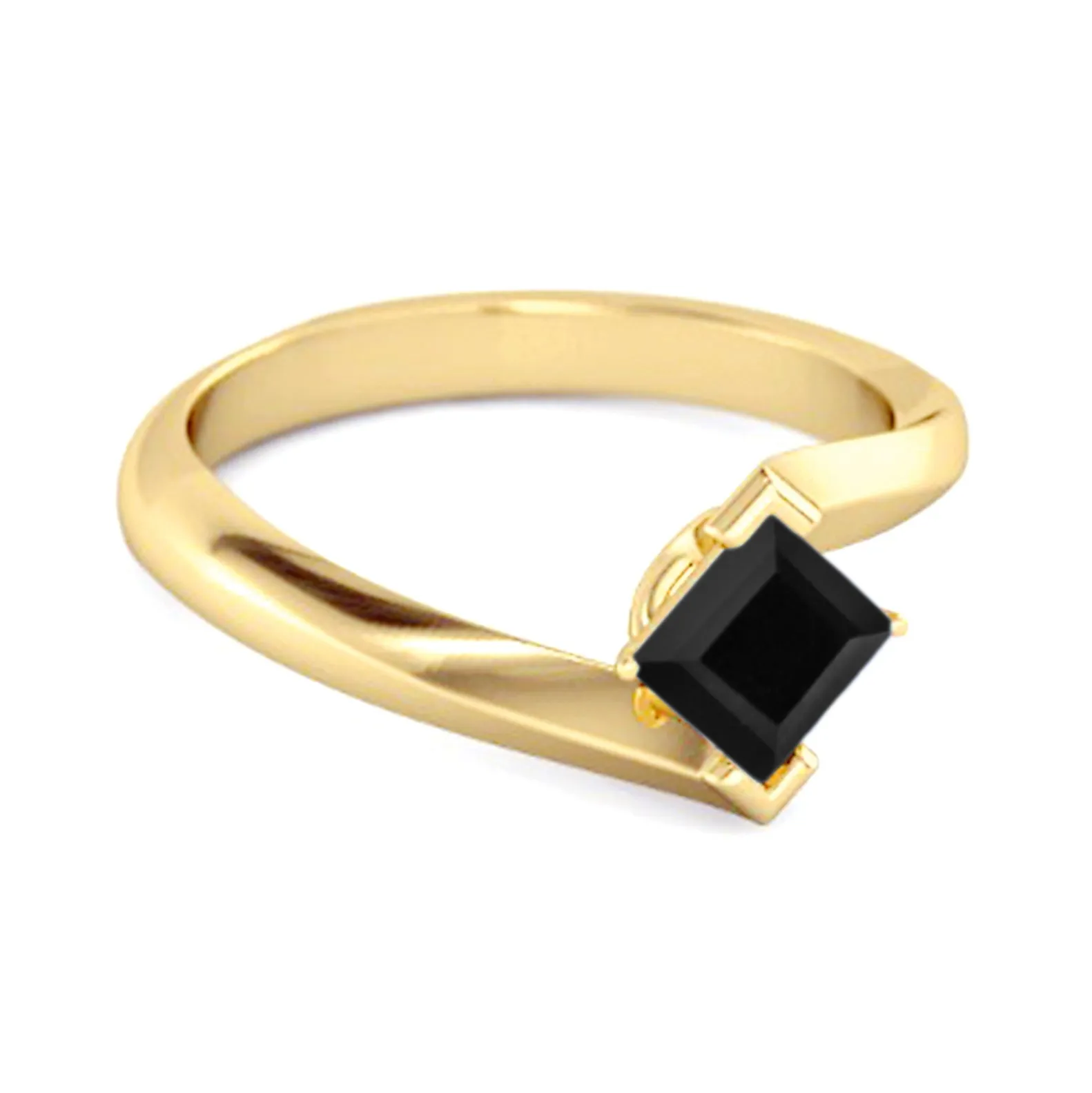 Embrace Ring 925 Sterling Silver 0.50 Ctw Black Spinel Women Ring