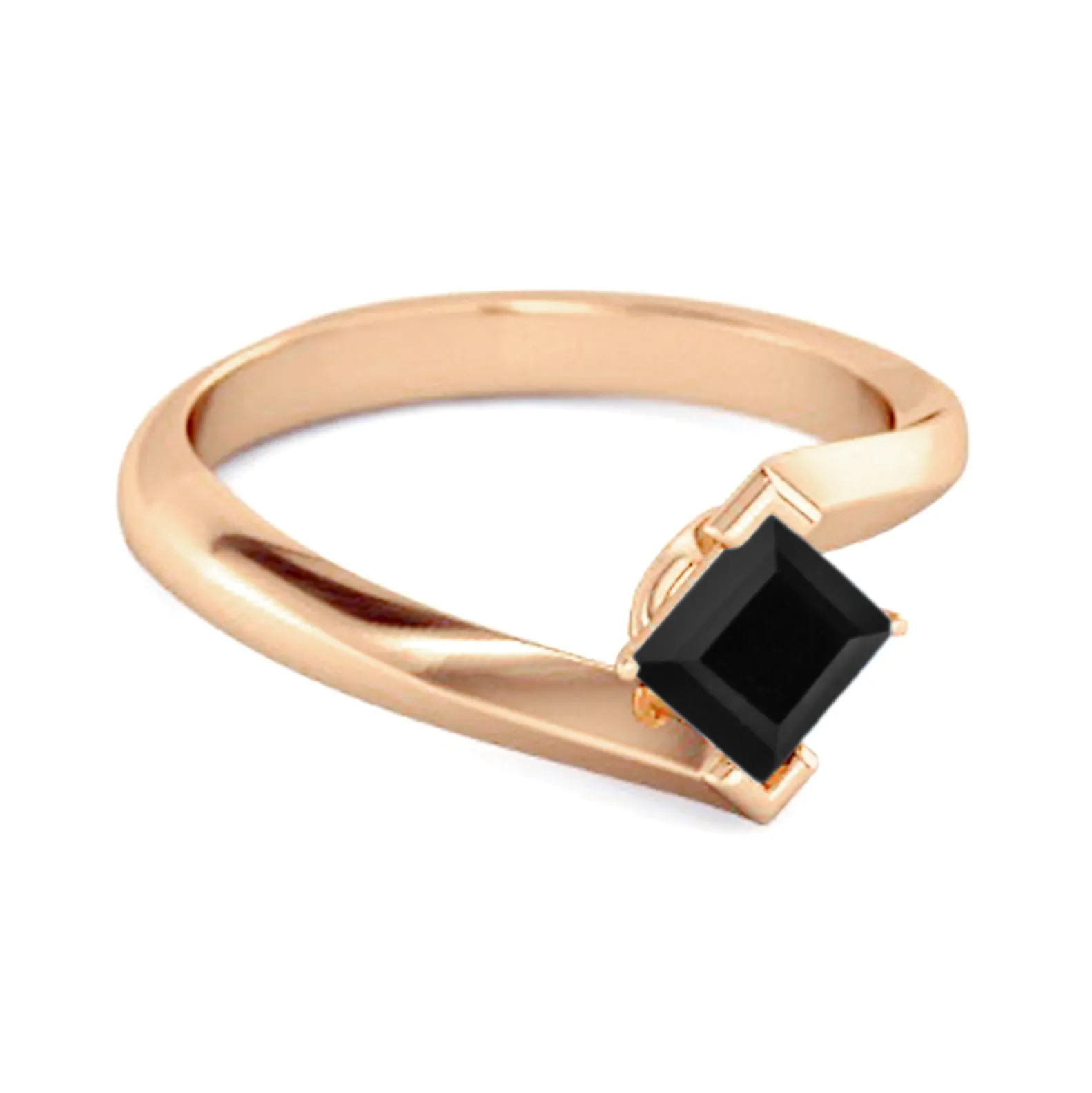 Embrace Ring 925 Sterling Silver 0.50 Ctw Black Spinel Women Ring