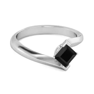 Embrace Ring 925 Sterling Silver 0.50 Ctw Black Spinel Women Ring