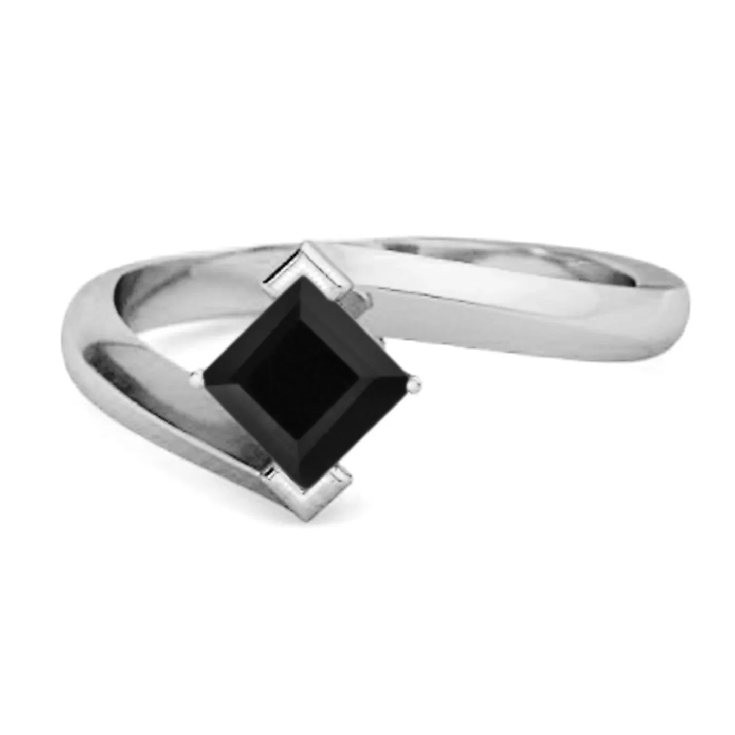 Embrace Ring 925 Sterling Silver 0.50 Ctw Black Spinel Women Ring