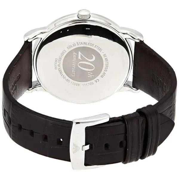 Emporio Armani Brown Leather Strap Bronze Dial Quartz Watch for Gents - AR11096