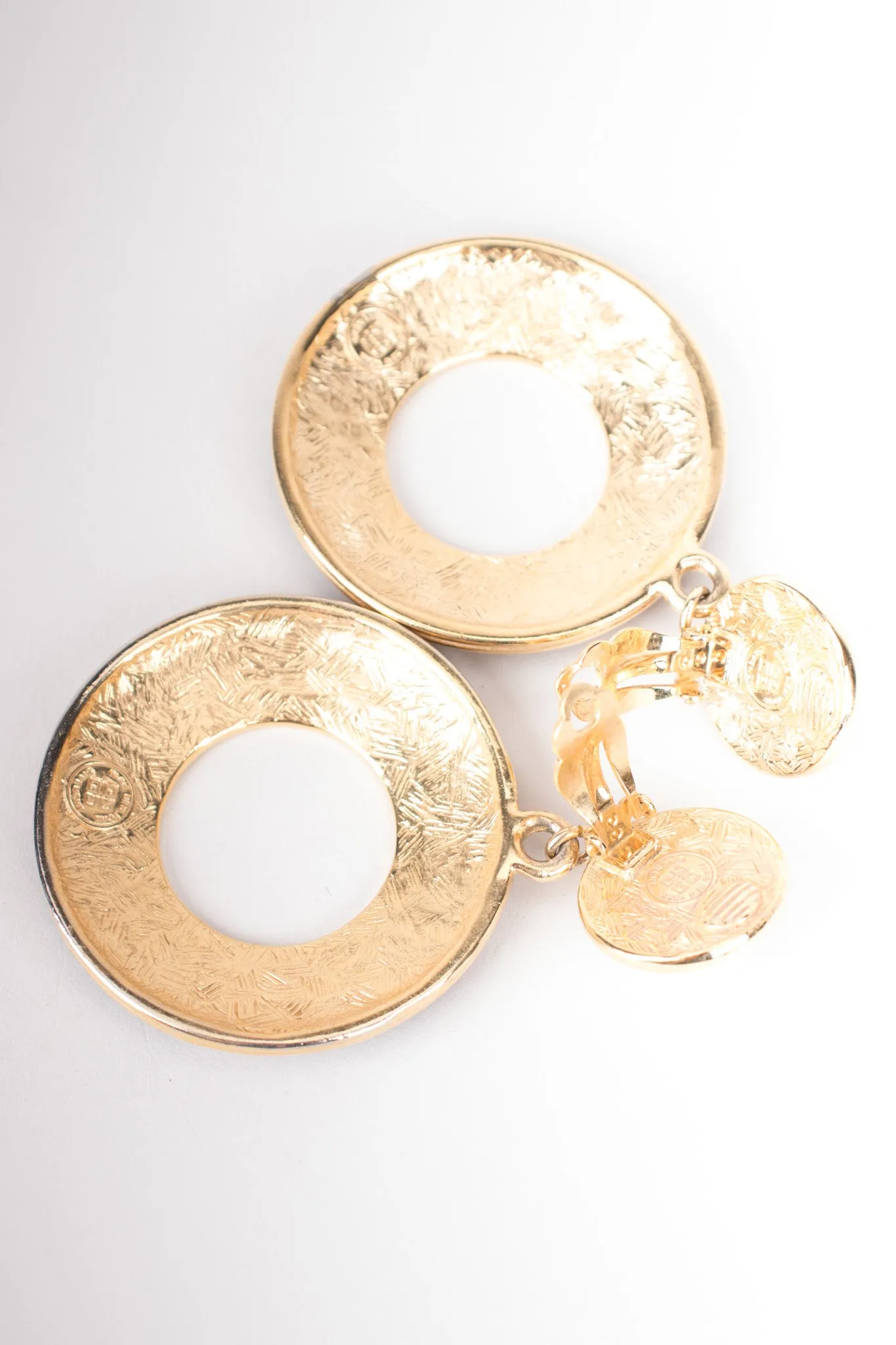 Enamel Pearl Drop Hoop Earrings