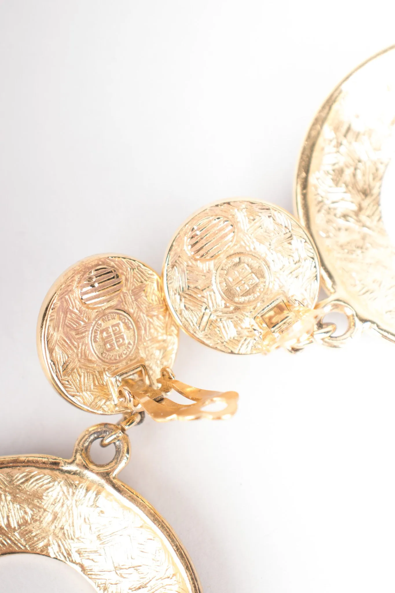Enamel Pearl Drop Hoop Earrings