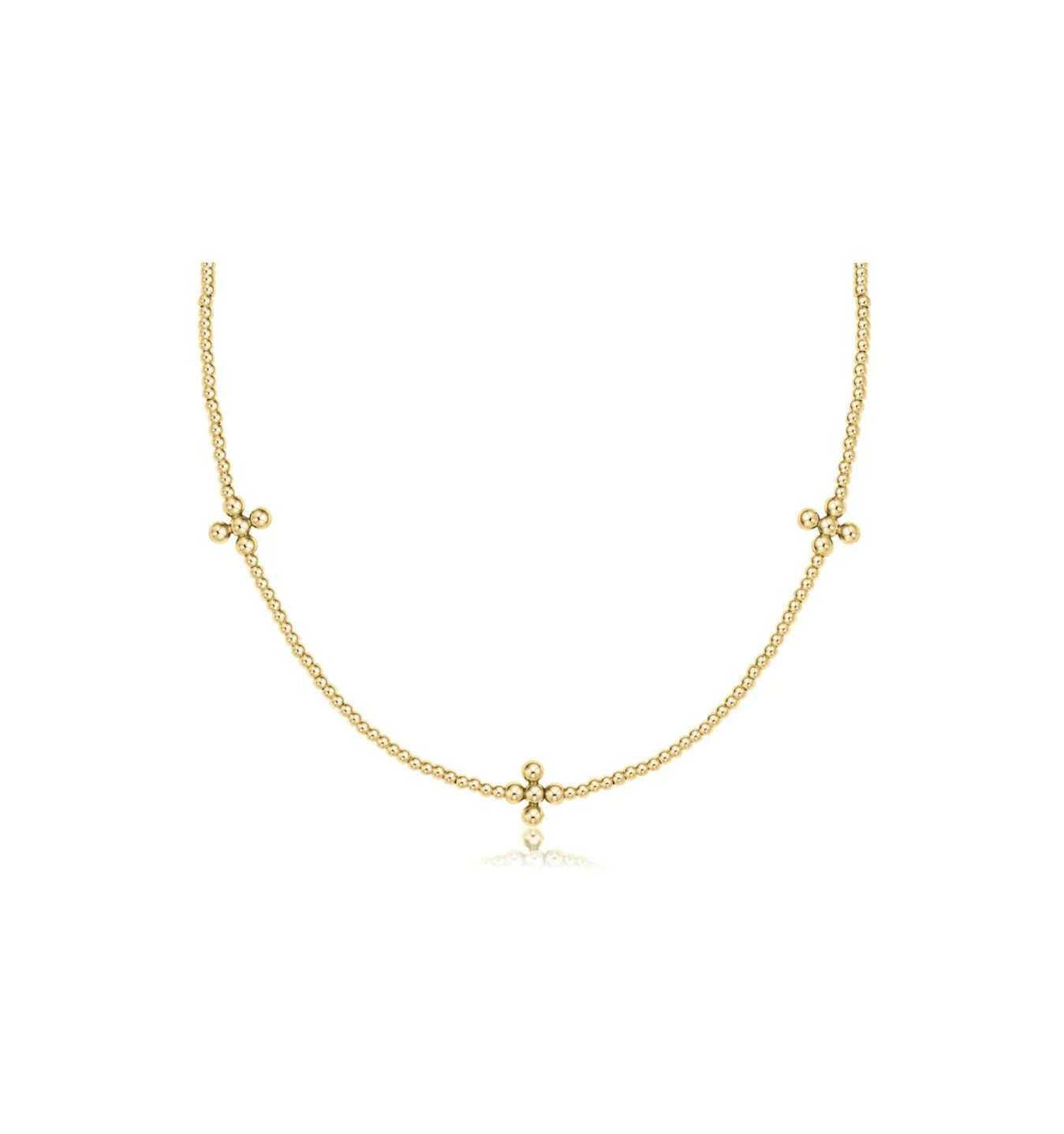 ENewton 15" Choker Signature Cross Gold Pattern 2mm