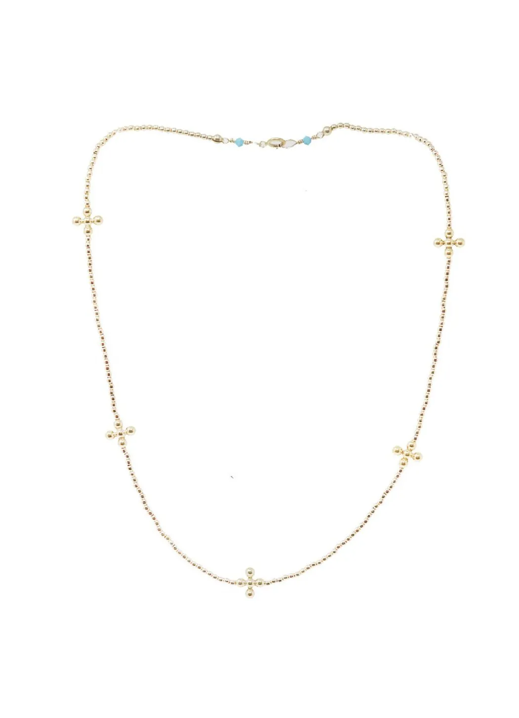 ENewton 15" Choker Signature Cross Gold Pattern 2mm