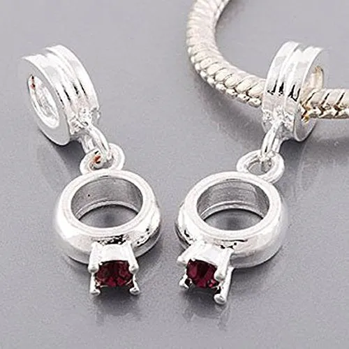 Engagement Ring Dangle European Bead Compatible for Most European Snake Chain Charm Bracelet
