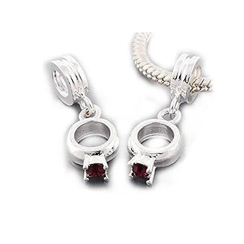Engagement Ring Dangle European Bead Compatible for Most European Snake Chain Charm Bracelet