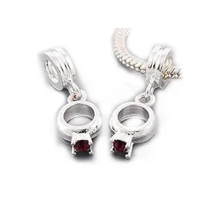 Engagement Ring Dangle European Bead Compatible for Most European Snake Chain Charm Bracelet