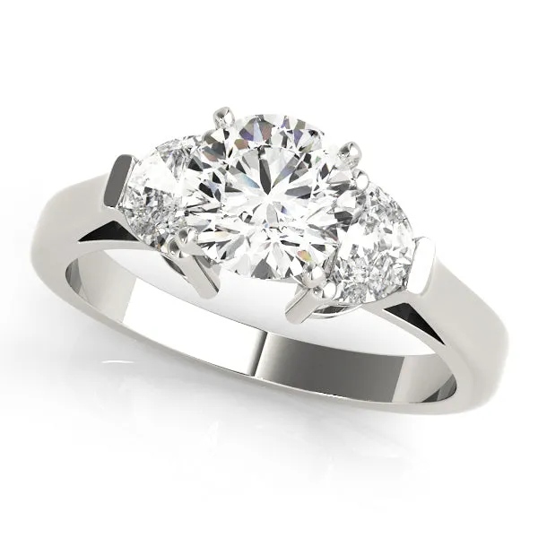 Engagement Rings 3 Stone Traps & Halfmoons - TN84114