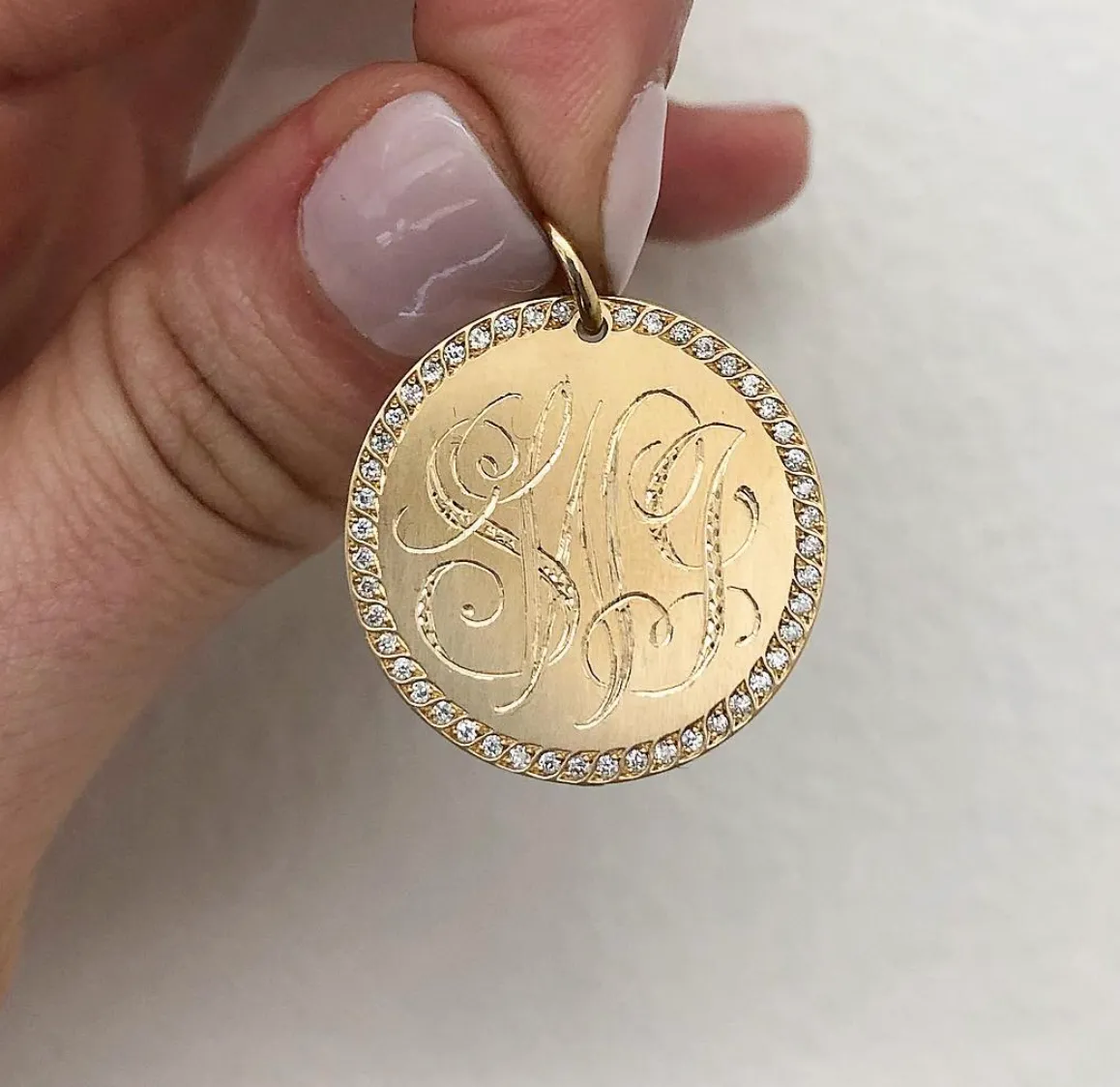 Engravable Diamond Disc Pendant