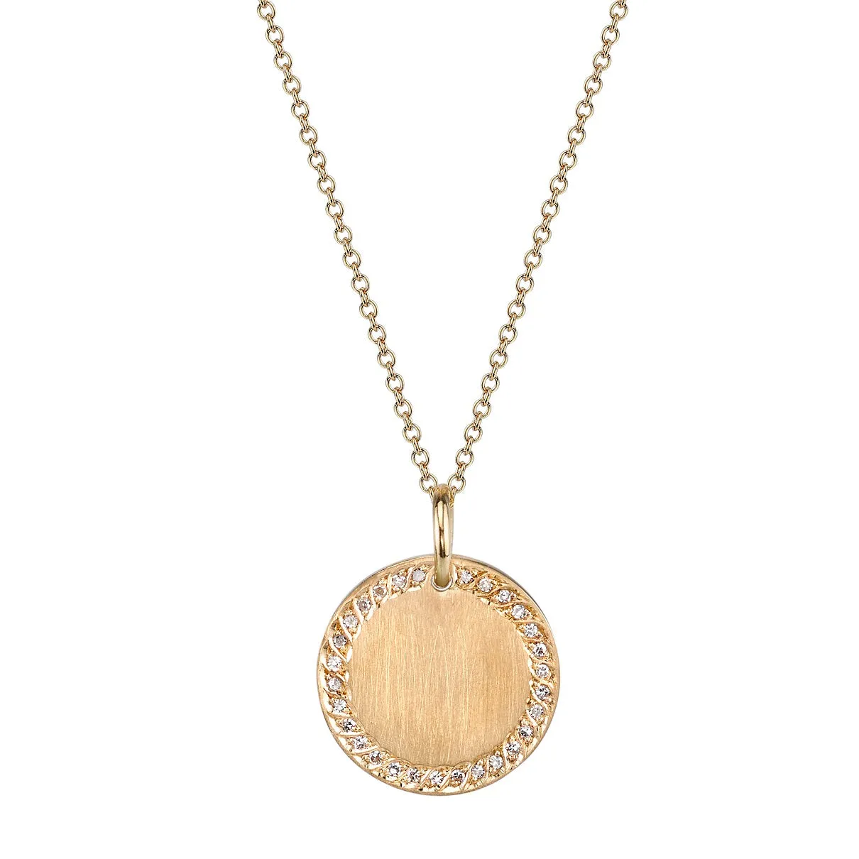 Engravable Diamond Disc Pendant