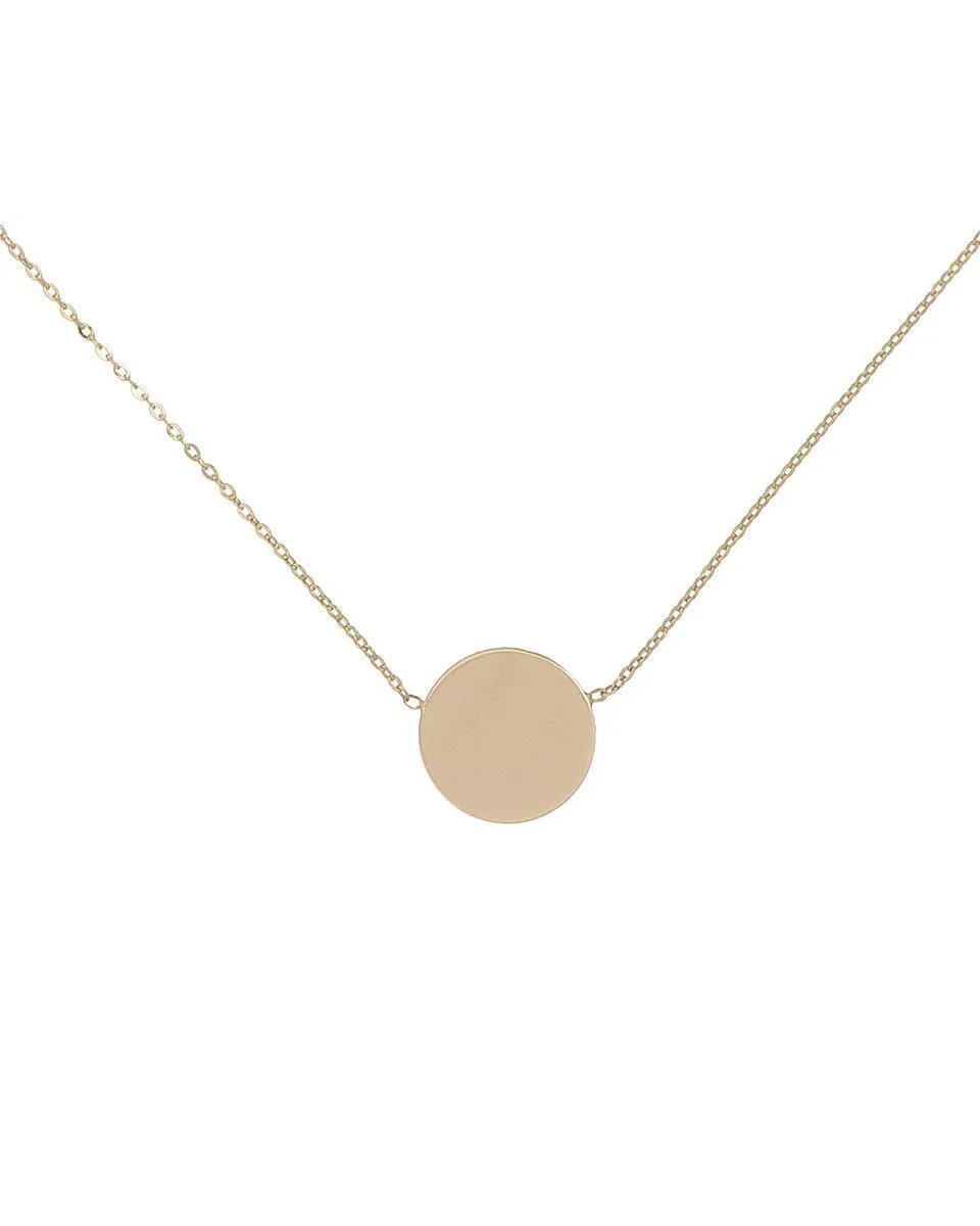 Engraved Disc Choker/Necklace 14K