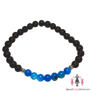 Essential Oil Diffuser Bracelet [Blue Striped Agate]
