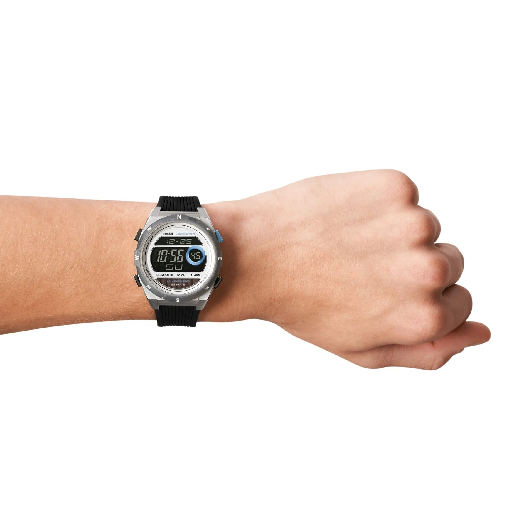 Everett Digital Black Silicone Watch