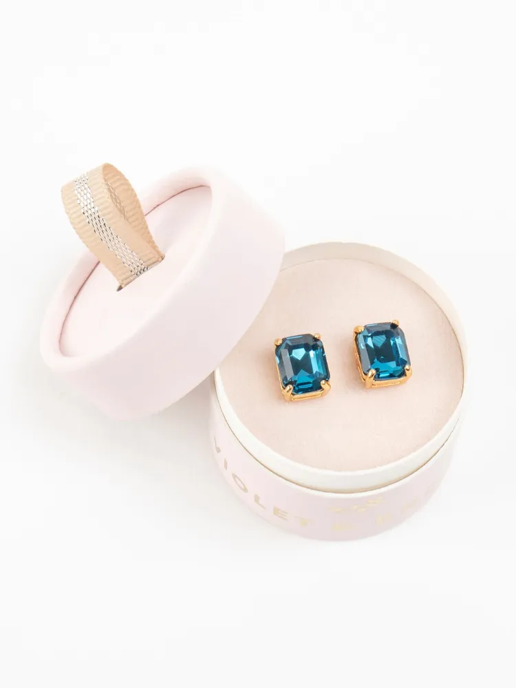 Everlyn Boxed Post Earring - Denim