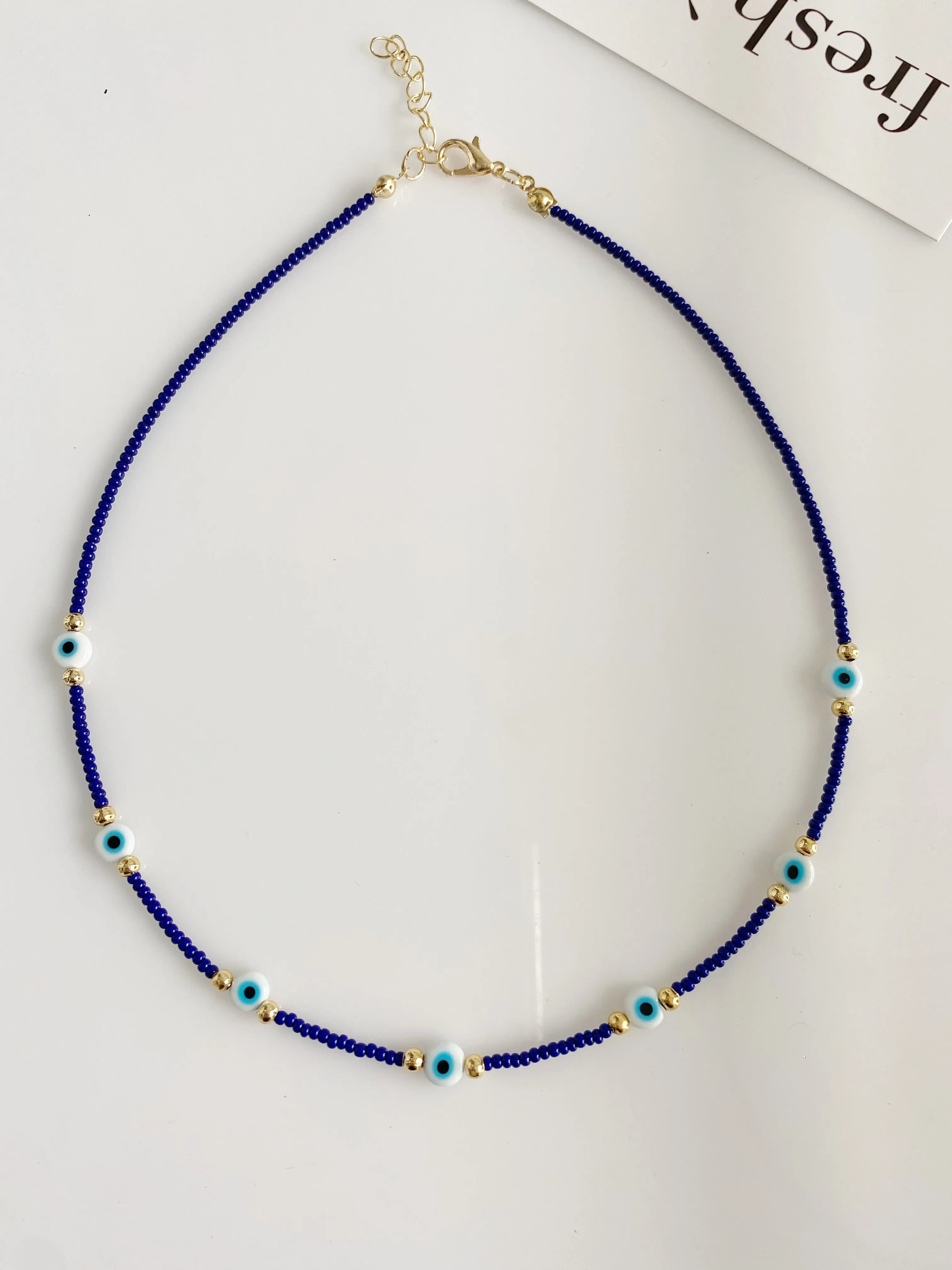 Evil Eye Mini Beaded Necklace