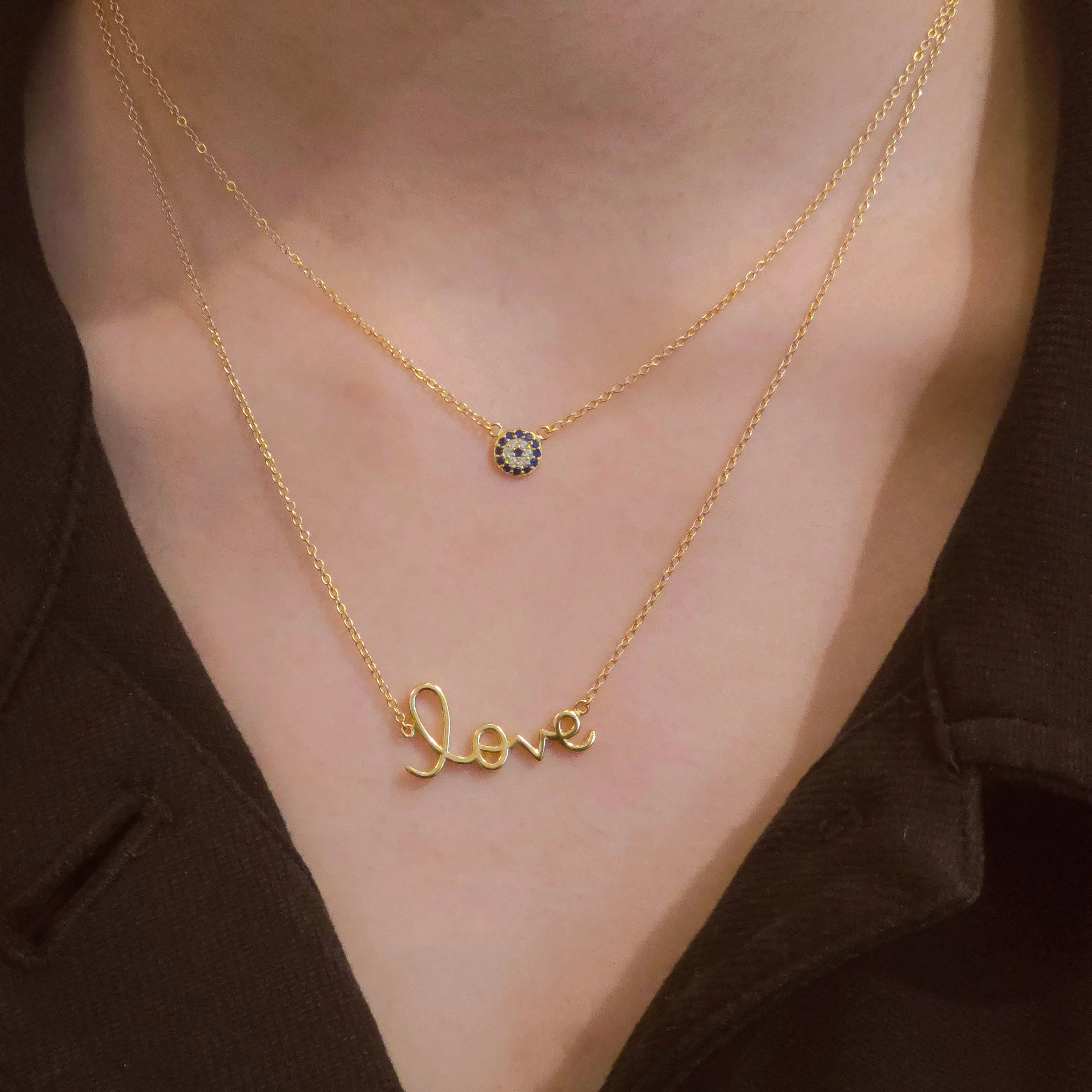Evil Eye Small Disc Necklace